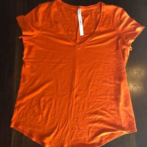 lululemon athletica Orange Short Sleeve Tee